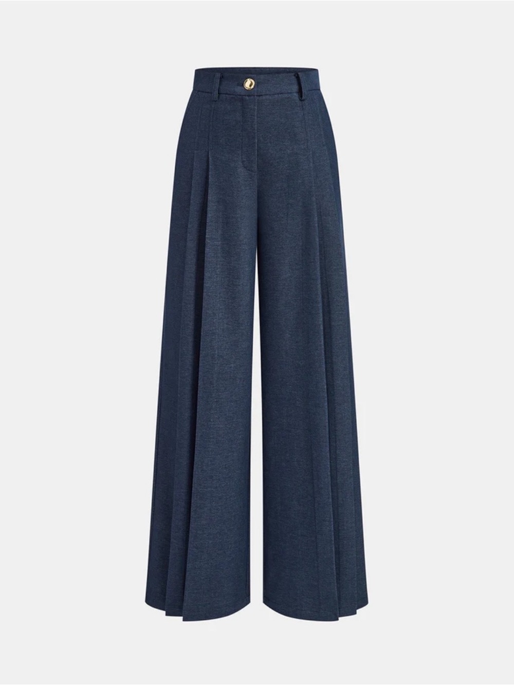 Commense Navy Trousers with Gold Button Accent